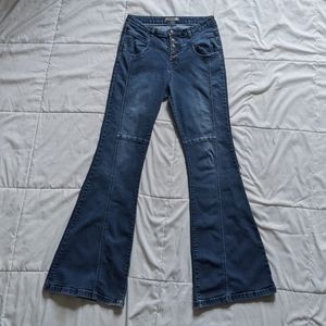 Free People high waist flare jeans, dark wash